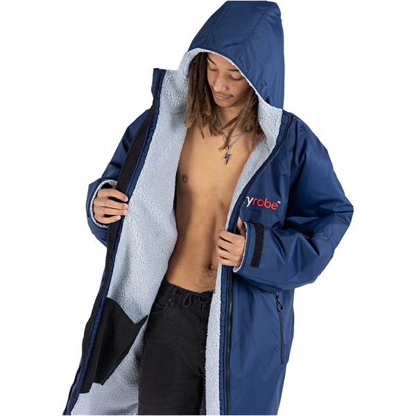 2026 Dryrobe Advance Long Sleeve Changing Robe DALSV3 - Navy Blue / Grey